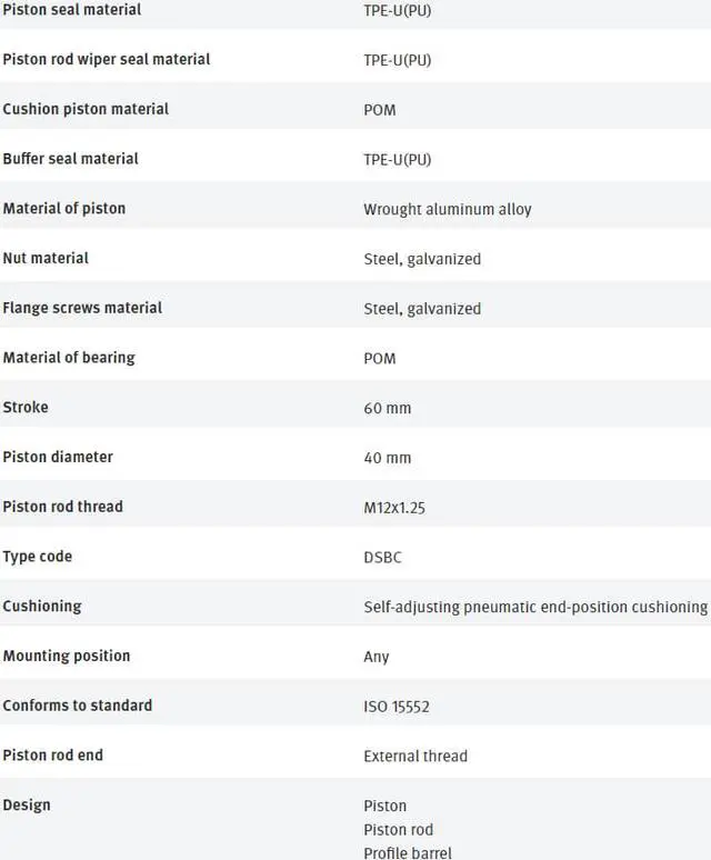 Alt view image 5 of 7 - FESTO DSBC-40-60-D3-PPSA-N3 3660764 ISO cylinder New