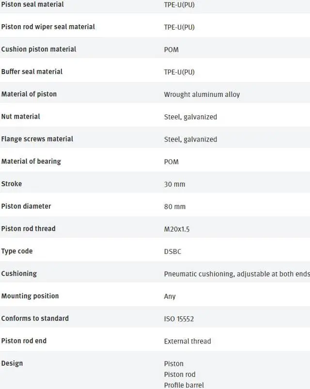 Alt view image 5 of 7 - FESTO DSBC-80-30-D3-PPVA-N3 3656633 ISO cylinder New
