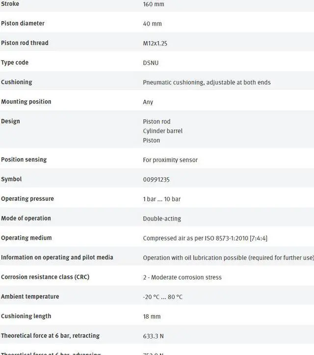 Alt view image 6 of 7 - FESTO DSNU-40-160-PPV-A 196036 Round Cylinder New