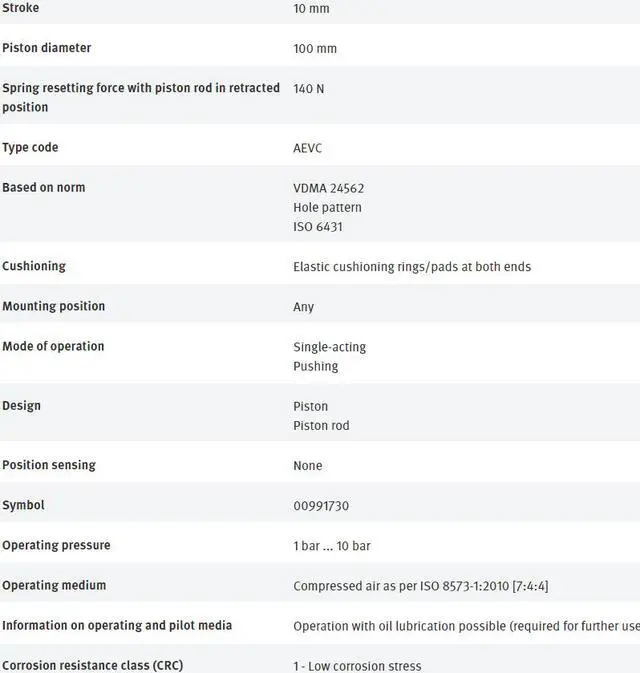Alt view image 6 of 7 - FESTO AEVC-100-10-A-P 188330 Short-stroke Cylinder New