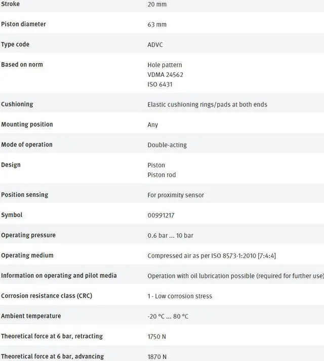 Alt view image 6 of 7 - FESTO ADVC-63-20-A-P-A 188294 Short-stroke Cylinder New