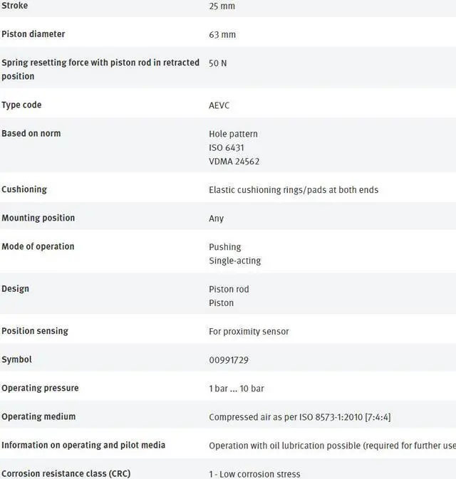 Alt view image 6 of 7 - FESTO AEVC-63-25-I-P-A 188277 Short-stroke Cylinder New