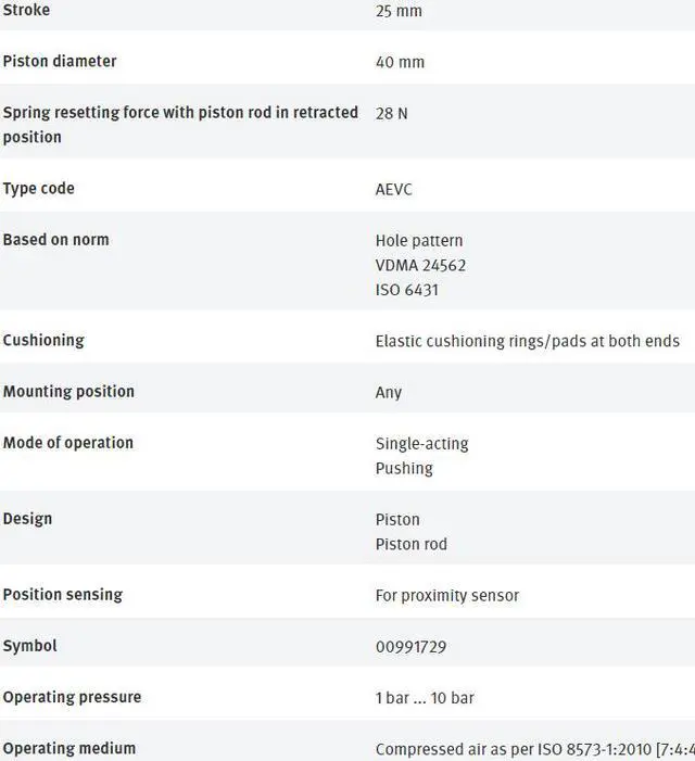 Alt view image 7 of 7 - FESTO AEVC-40-25-I-P-A 188225 Short-stroke Cylinder New