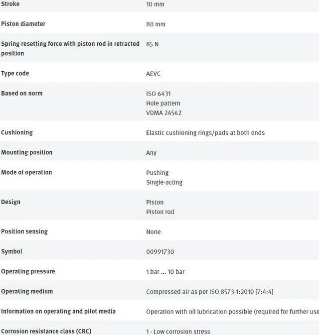 Alt view image 6 of 7 - FESTO AEVC-80-10-A-P 188306 Short-stroke Cylinder New