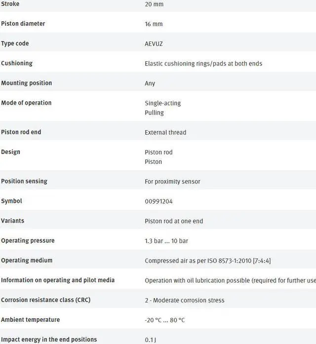Alt view image 3 of 3 - FESTO AEVUZ-16-20-A-P-A 157260 Compact Air Cylinder New