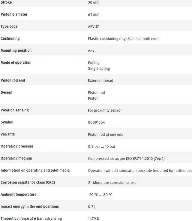 Alt view image 2 of 3 - FESTO AEVUZ-63-20-A-P-A 157288 Compact Air Cylinder New