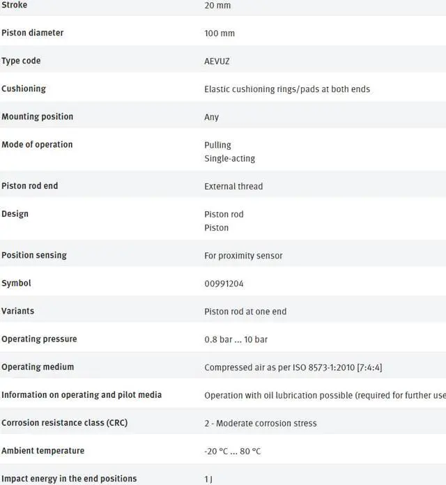 Alt view image 2 of 3 - FESTO AEVUZ-100-20-A-P-A 157296 Compact Air Cylinder New