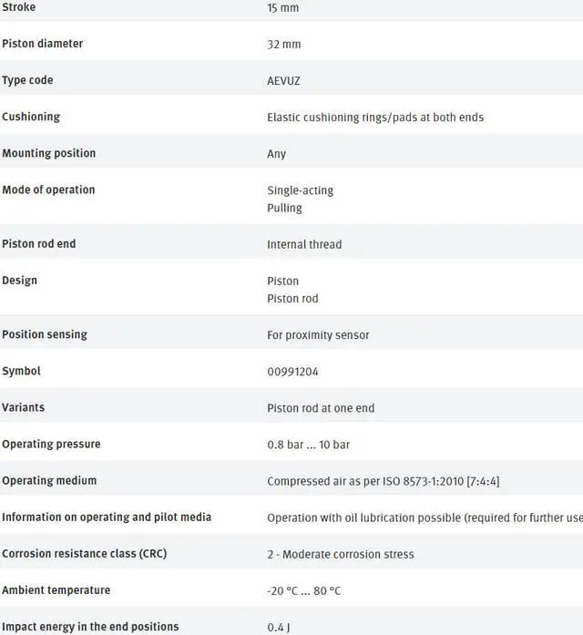 Alt view image 2 of 3 - FESTO AEVUZ-32-15-P-A 157228 Compact Air Cylinder New