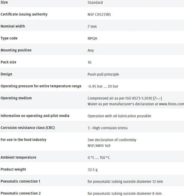 Alt view image 2 of 3 - FESTO NPQH-D-Q12-Q8-P10 578331 Plug Connector New 10pcs