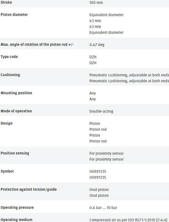 Alt view image 3 of 4 - FESTO DZH-63-100-PPV-A 14078 Flat Cylinder New