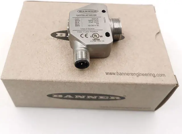 Main image of BANNER Q4XTBLAF300-Q8 10-30VDC Rugged Distance Laser Sensor Range 300mm