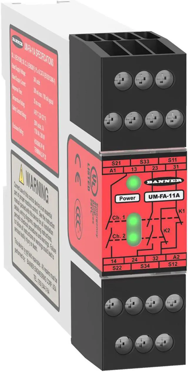 Alt view image 2 of 2 - BANNER UM-FA-11A Universal Input Safety Relays New