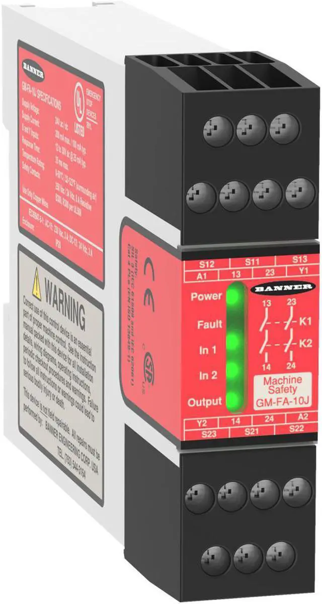 Main image of BANNER GM-FA-10J Guard Monitoring Safety Relays New