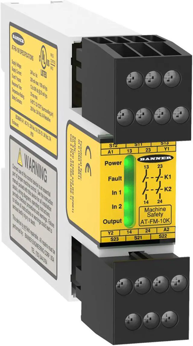 Main image of BANNER AT-FM-10K Item Detail At Series Duo-Touch Two Hand Control Safety Relays