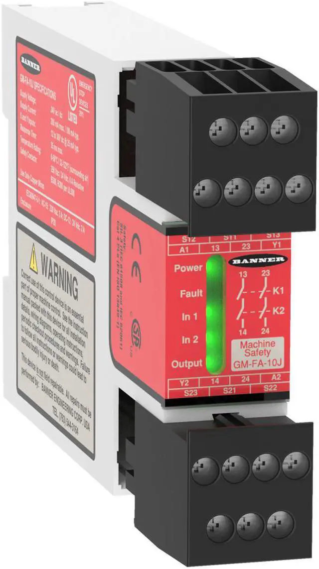 Alt view image 2 of 2 - BANNER GM-FA-10J Guard Monitoring Safety Relays New