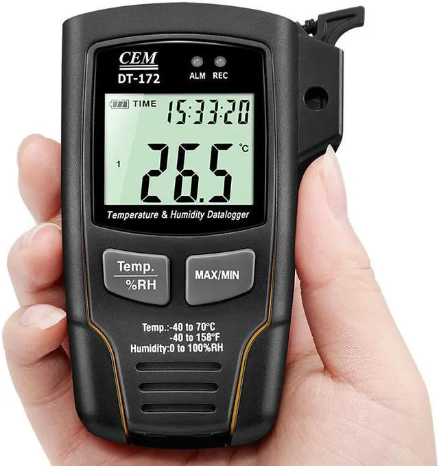 Alt view image 4 of 4 - CEM DT-172 Temperature Humidity Hygrometer Data Logger with Display Monitor