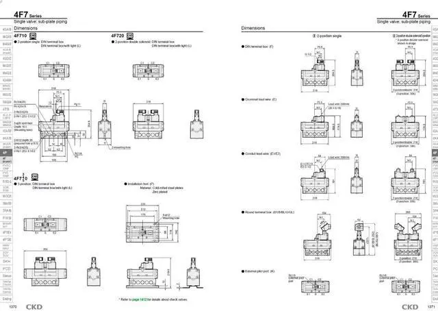 Alt view image 3 of 3 - CKD 4F729-00-L-AC110V Pilot Operated Five-Way Valve Pneumatic Valve