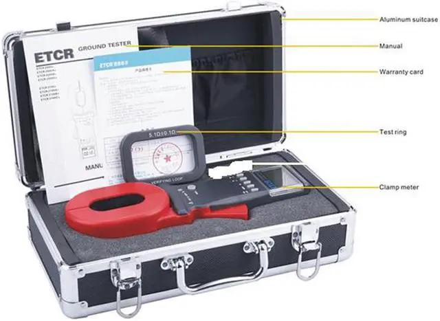 Alt view image 5 of 6 - ETCR2000C+ Clamp Digital Ground Earth Resistance Meter Tester