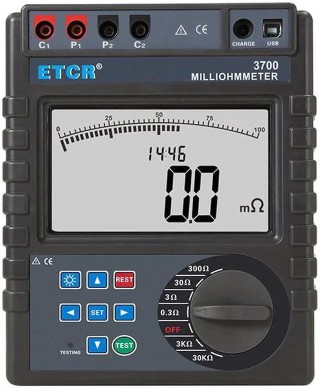 Main image of ETCR3700 Intelligent Equipotential Bonding Resistance Tester 0.0001O~30.00kO