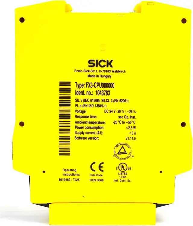 Alt view image 2 of 5 - SICK FX3-CPU000000 Main Module New