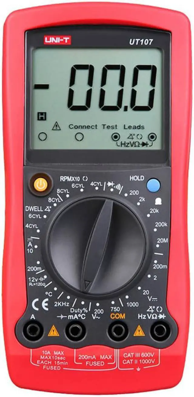 Alt view image 6 of 6 - UNI-T UT107 Portable Digital Automotive Tester Voltage Temp Multimeter Meter