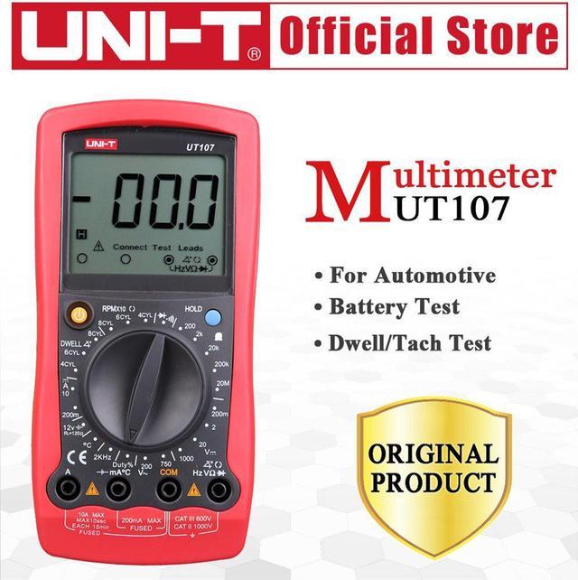UNI-T UT107 Portable Digital Automotive Tester Voltage Temp Multimeter Meter Tools