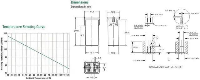 Alt view image 2 of 5 - Littelfuse 0495030 495 Square Car Fuse 30A JCASE Cartridge Fuses Rated 32V