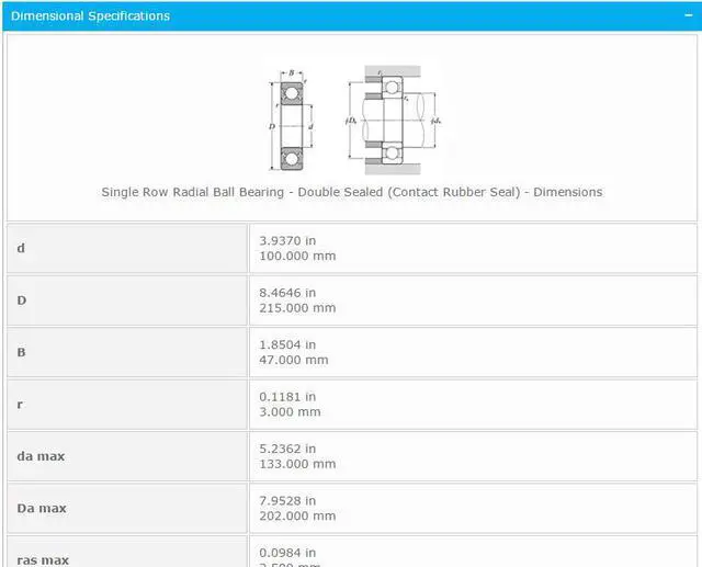 Alt view image 3 of 5 - NTN 6320LLU Deep Groove Ball Bearings 100x215x47mm