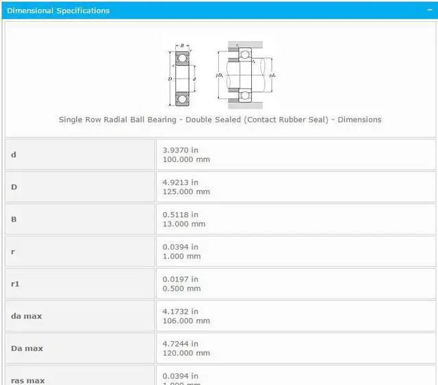 Alt view image 2 of 5 - NTN 6820 LLU Deep Groove Ball Bearings  100x125x13mm