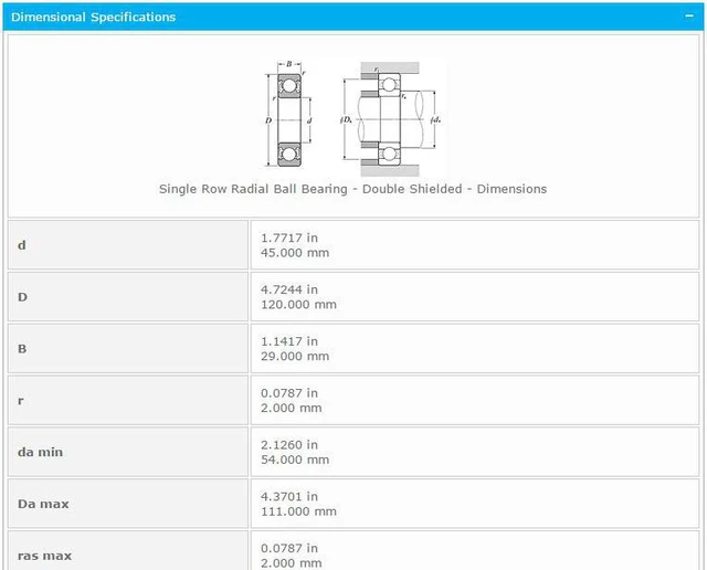 Alt view image 2 of 5 - NTN 6409 ZZ Deep Groove Ball Bearings 45x120x29mm