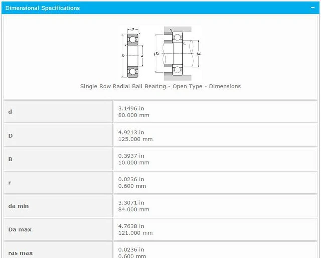 Alt view image 2 of 5 - NTN 16016 Deep Groove Ball Bearings 80x125x10mm