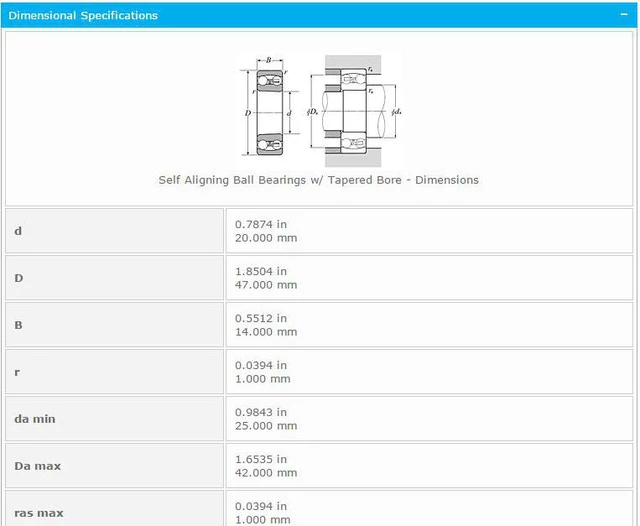Alt view image 2 of 5 - NTN 1204 K Self Aligning Ball Bearing 20x47x14mm