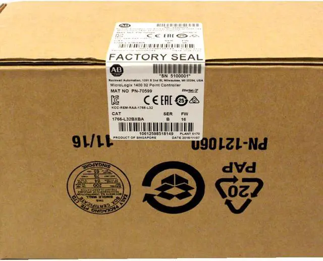 Alt view image 4 of 4 - Allen Bradley 1766-L32BXBA MicroLogix 1400 Catalog PLC Module Factory Sealed