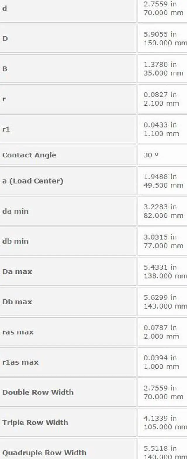 Alt view image 2 of 5 - NTN 7314 Angular Contact Ball Bearing 70x150x35mm