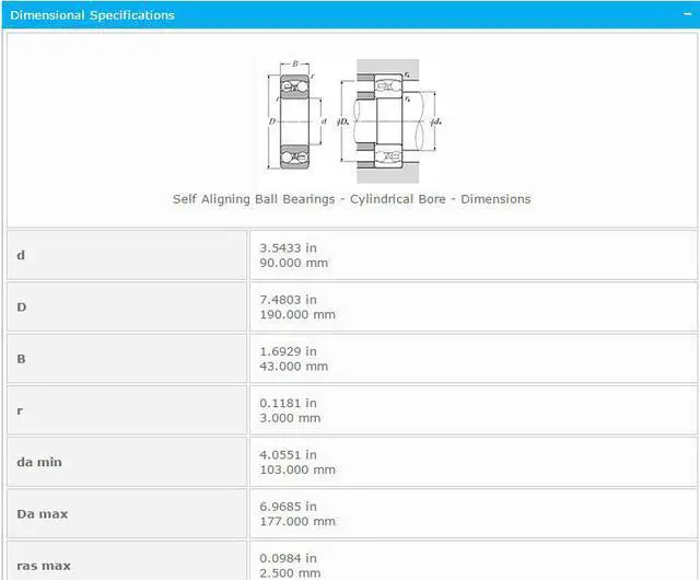 Alt view image 3 of 5 - NTN 1318 Self Aligning Ball Bearing 90x190x43mm