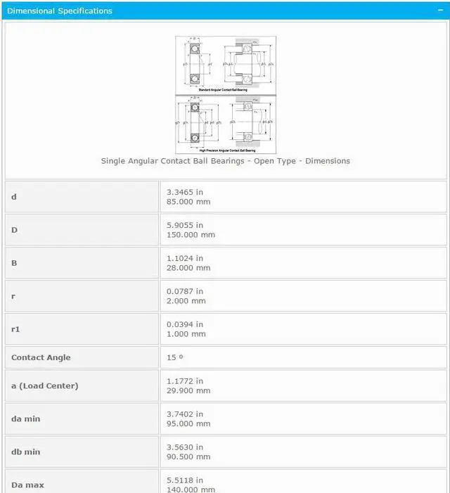 Alt view image 3 of 6 - NTN 7217C Angular Contact Ball Bearing 85x150x28mm