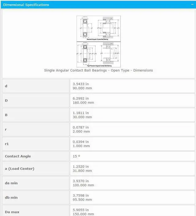 Alt view image 3 of 5 - NTN 7218C Angular Contact Ball Bearing 90x160x30mm