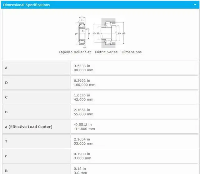 Alt view image 3 of 7 - NTN 4T-33218 Tapered Roller Bearing 90x160x55mm