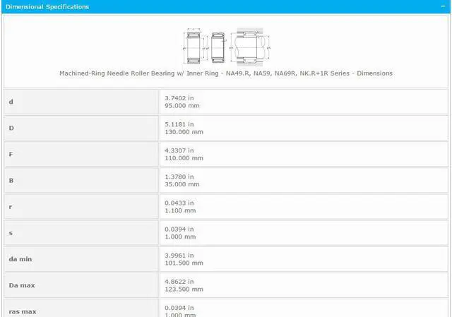 Alt view image 2 of 5 - NTN NA4919R Needle Roller Bearing 95x130x110mm
