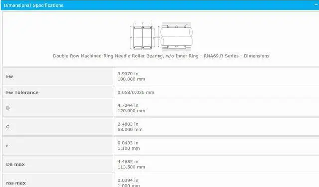 Alt view image 3 of 5 - NTN RNA 6917R Needle Roller Bearing 100x120x63mm