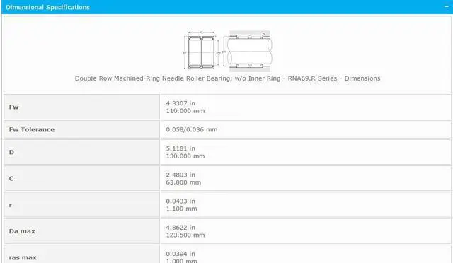 Alt view image 2 of 5 - NTN RNA 6919R Needle Roller Bearing 110x130x63mm
