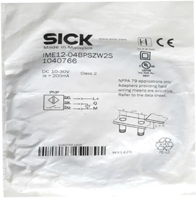 Main image of SICK IME12-04BPSZW2S Inductive Proximity Sensors,PNP,New