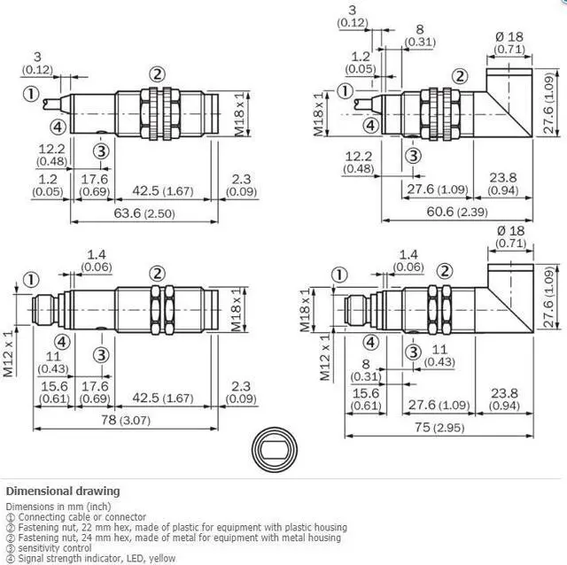 Alt view image 2 of 3 - Sick VTF18-4P1640 Photoelectric Proximity Sensor,PNP,New