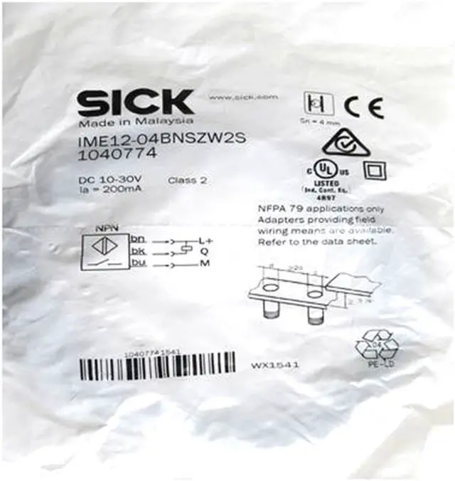 Main image of SICK IME12-04BNSZW2S Inductive Proximity Sensors,NPN,New