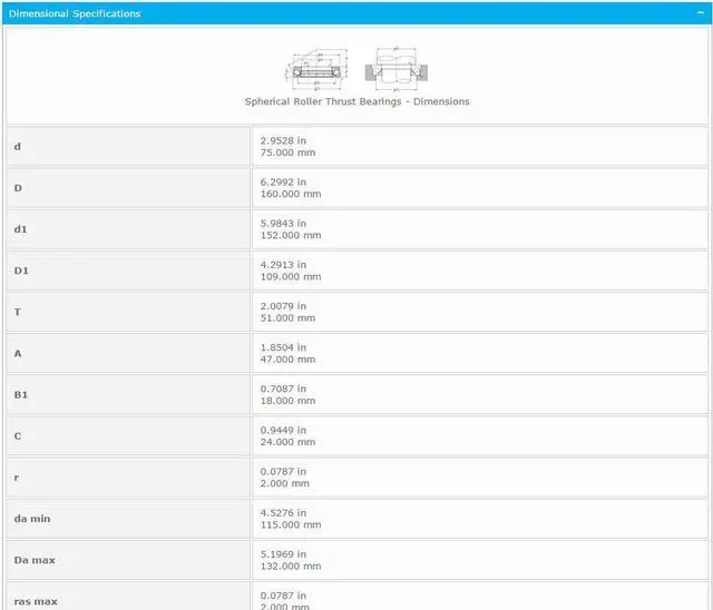 Alt view image 3 of 5 - NTN 29415 Spherical Roller Thrust Bearings 75x160x152mm