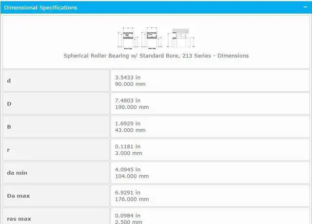 Alt view image 2 of 6 - NTN 21318 Spherical Roller Bearing 90x190x43mm