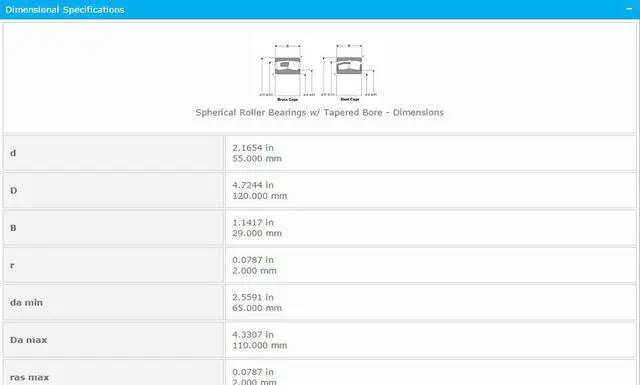Alt view image 2 of 6 - NTN 21311 K Spherical Roller Bearing 55x120x29mm