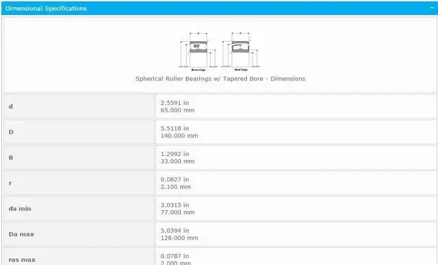 Alt view image 2 of 6 - NTN 21313 K Spherical Roller Bearing 65x140x33mm