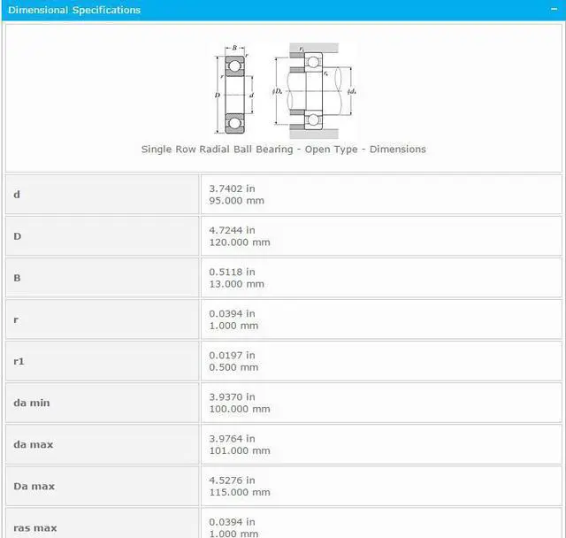 Alt view image 2 of 5 - NTN 6819 Single Row Radial Ball Bearing - Open Type 95x120x13mm