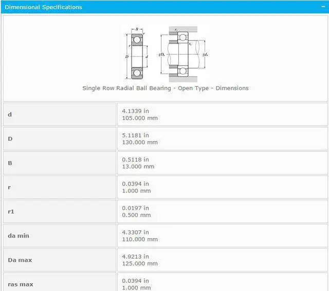 Alt view image 2 of 5 - NTN 6821 Single Row Radial Ball Bearing - Open Type 105x130x13mm